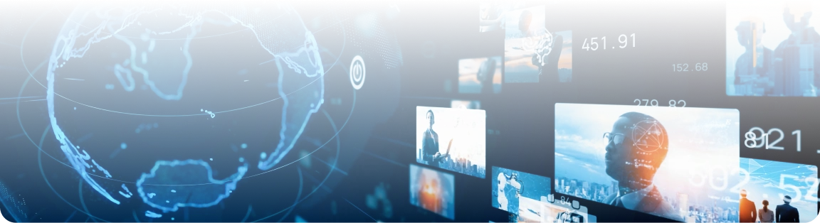 A digital display symbolizing the global communication facilitated by Usenet newsgroups and the deep article retention offered by Newsgroup Ninja.